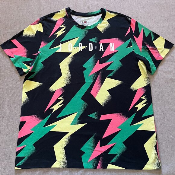 Nike Air Jordan Jumpman T Shirt Men XL Black Retro Basketball All Over Print - Picture 1 of 6